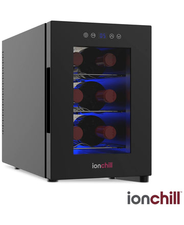 Ionchill 6-Bottle Wine Cooler, Mini Fridge with Wine Rack and Temperature